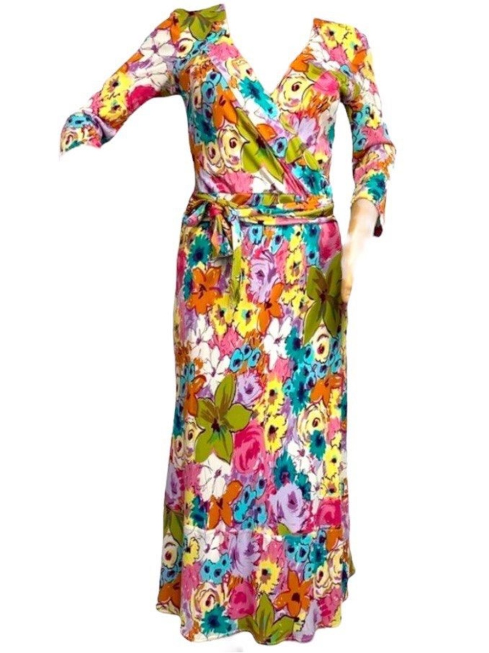 ETRO floral Wrap Flowy Dress, Italy, size EU 40, US size 8
